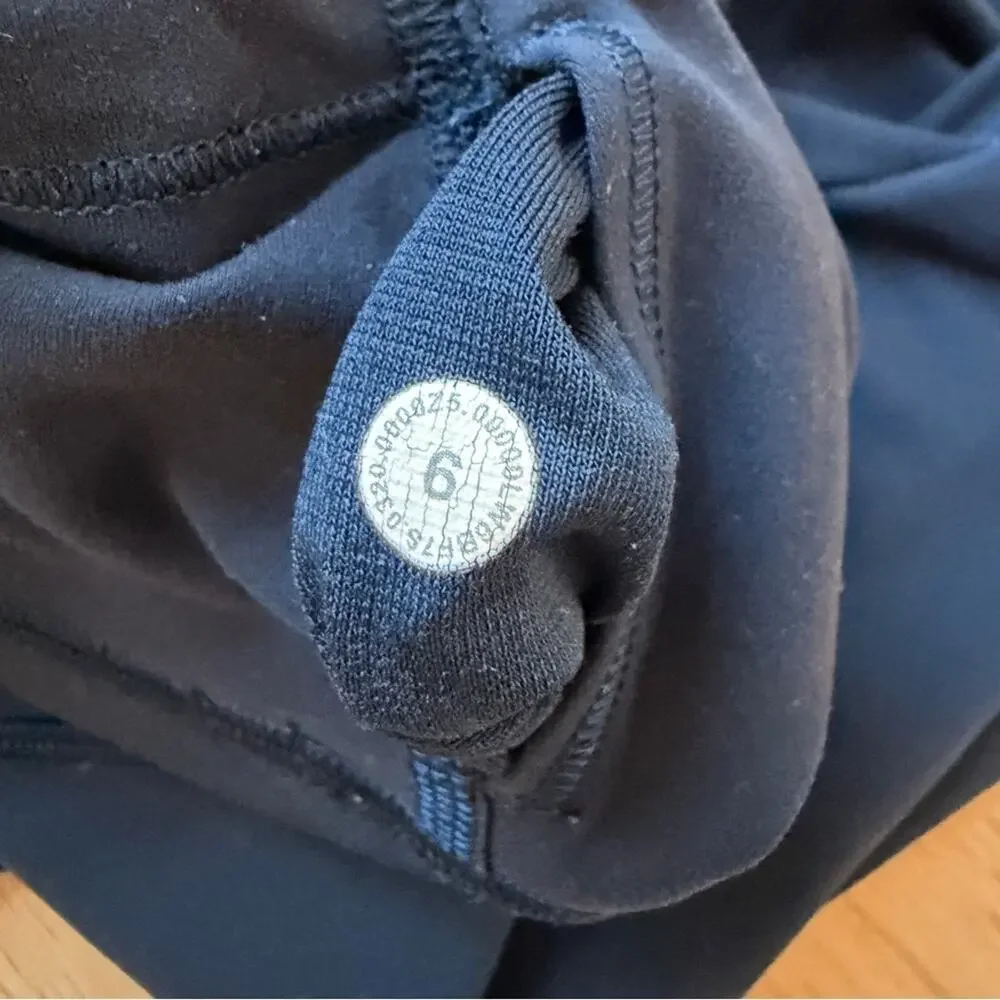 Lululemon Wunder Train super-hi rise cropped leggings in true navy size 6